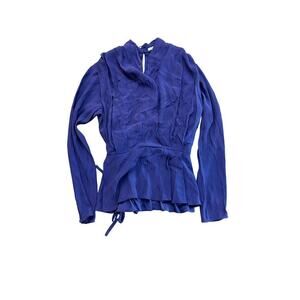 MM. LaFleur Purple Twyla Long Sleeves Blouse Top Size Medium